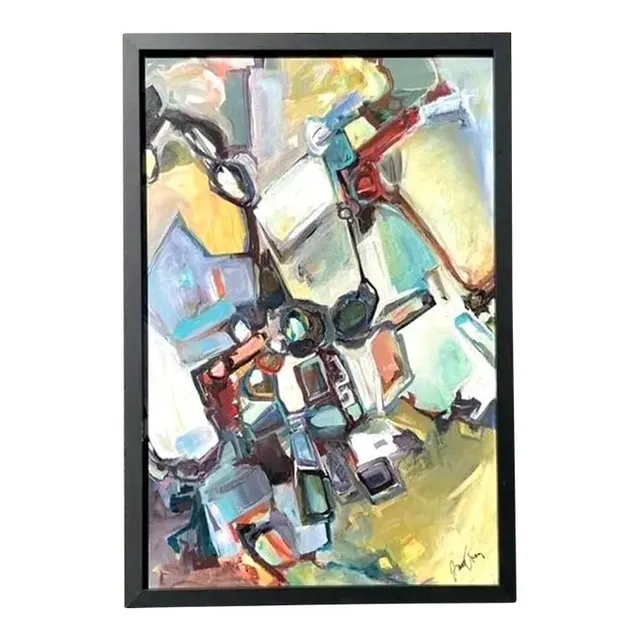 Vintage Original Abstract Oil Painting on Board - Oil Paint, 21.5W x 31.5H — additional photo 6