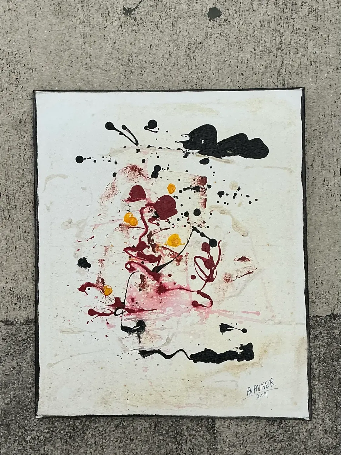 Vintage Original Abstract Oil Painting on Canvas - Canvas, 20W x 24H — additional photo 1