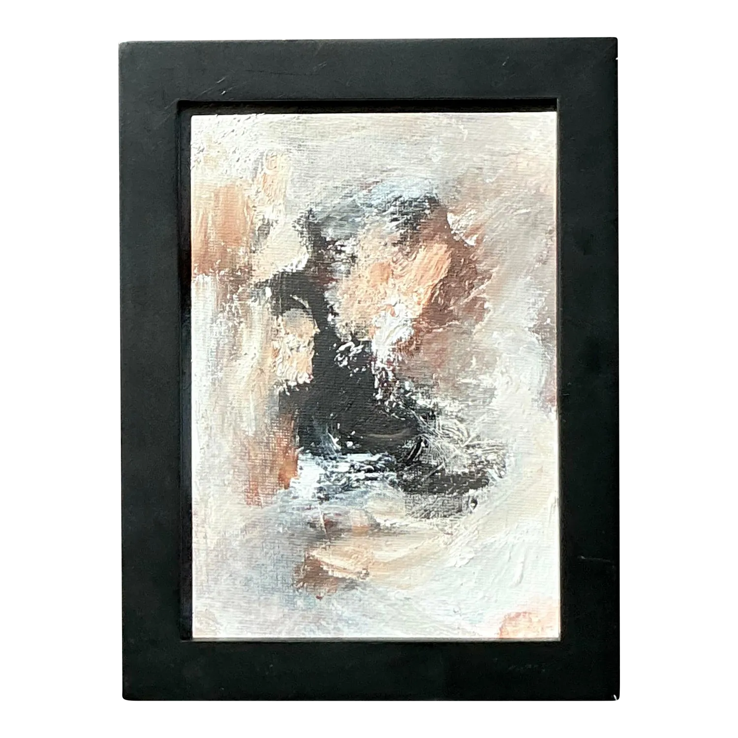 Vintage Original Abstract Oil Portrait on Board — additional photo 1