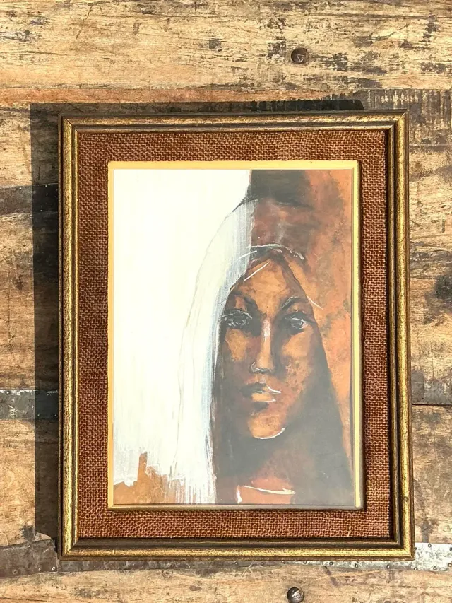 Vintage Original Abstract Portrait of Woman — additional photo 2
