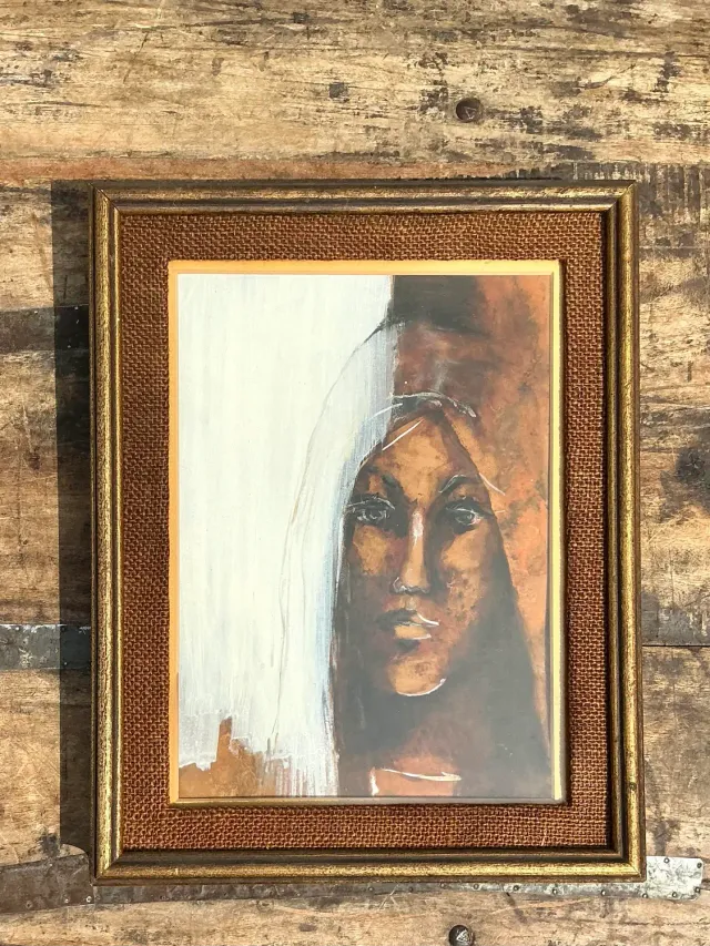 Vintage Original Abstract Portrait of Woman — additional photo 3