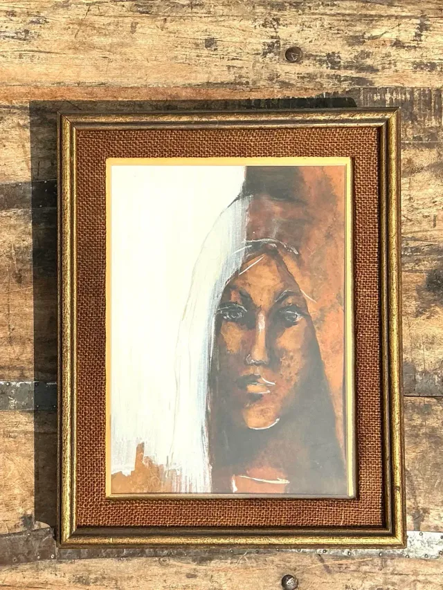Vintage Original Abstract Portrait of Woman — additional photo 5