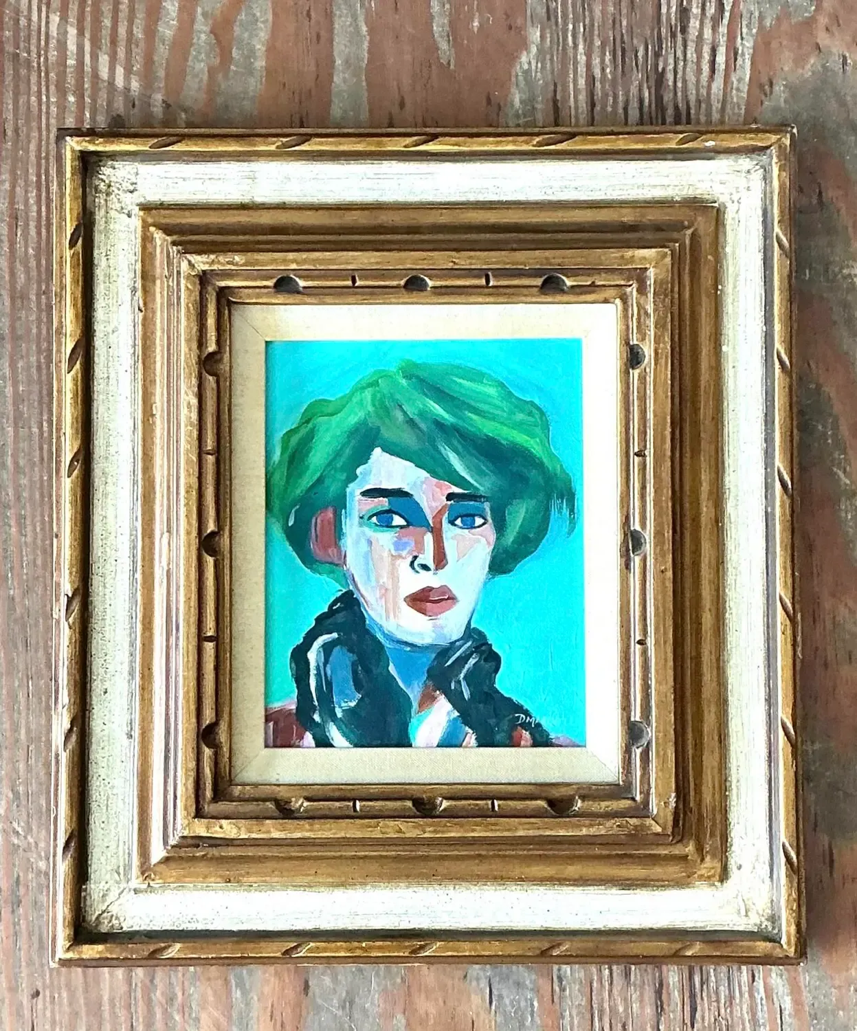 Vintage Original Abstract Portrait on Canvas — additional photo 2