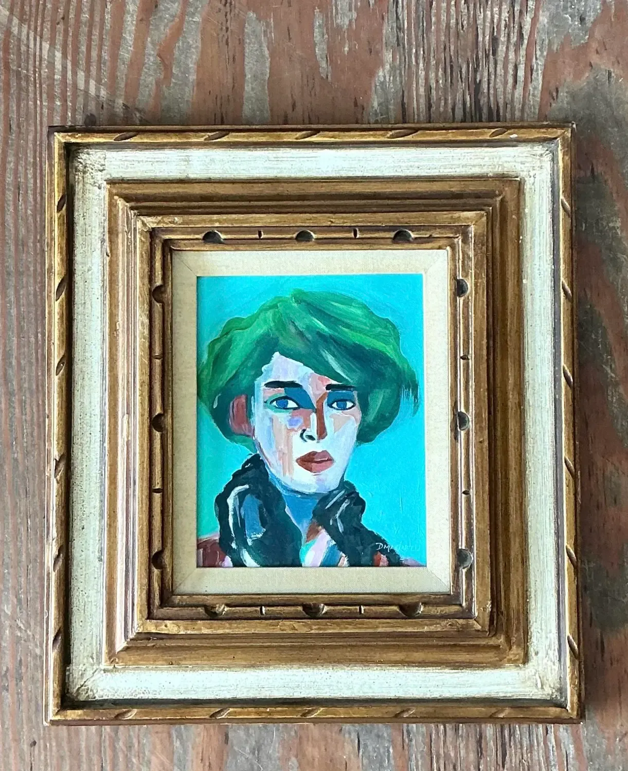 Vintage Original Abstract Portrait on Canvas — additional photo 3