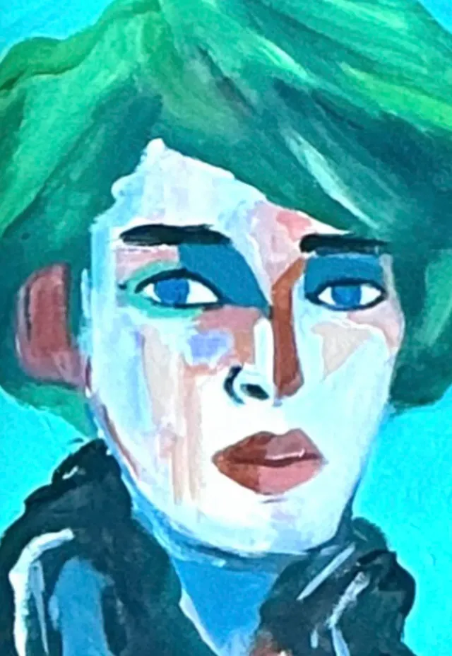 Vintage Original Abstract Portrait on Canvas — additional photo 8