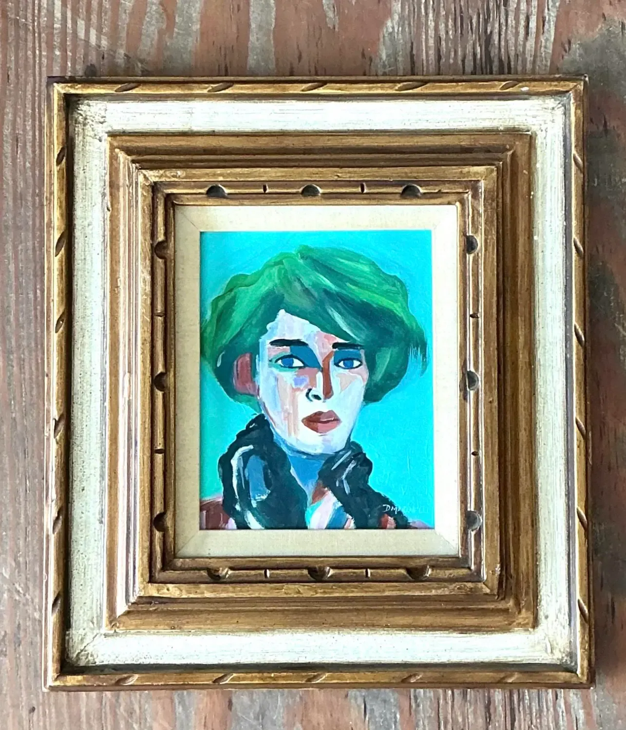 Vintage Original Abstract Portrait on Canvas — additional photo 7