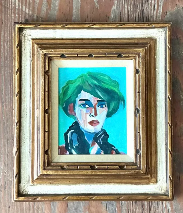 Vintage Original Abstract Portrait on Canvas — additional photo 7