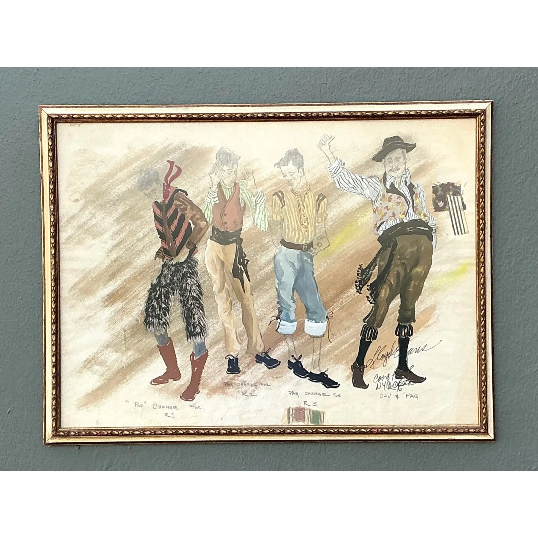 Vintage Original Costume Sketch — additional photo 1