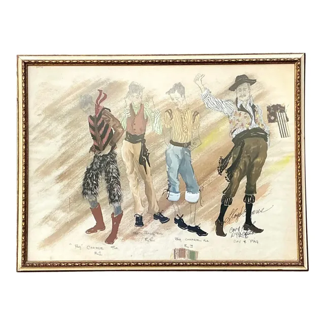Vintage Original Costume Sketch — additional photo 2