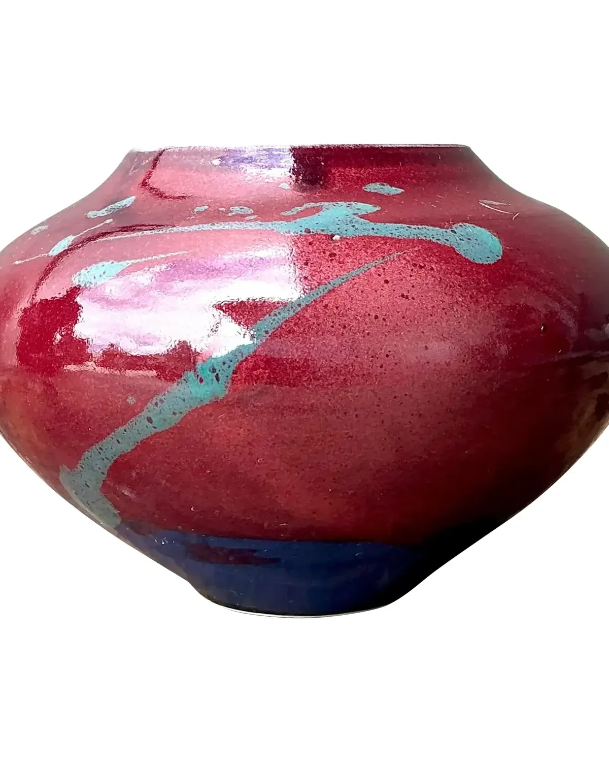 Vintage Original Drip Glazed Pottery Vase