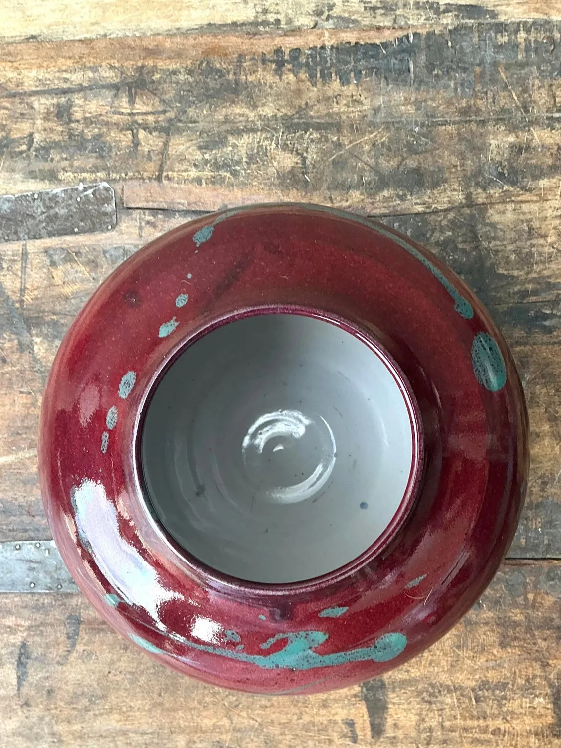 Vintage Original Drip Glazed Pottery Vase — additional photo 4