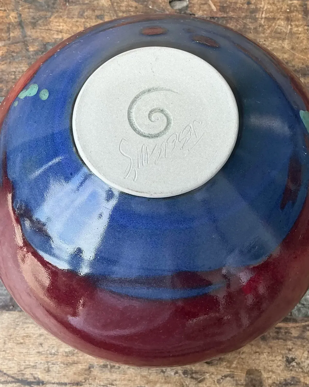 Vintage Original Drip Glazed Pottery Vase — additional photo 6