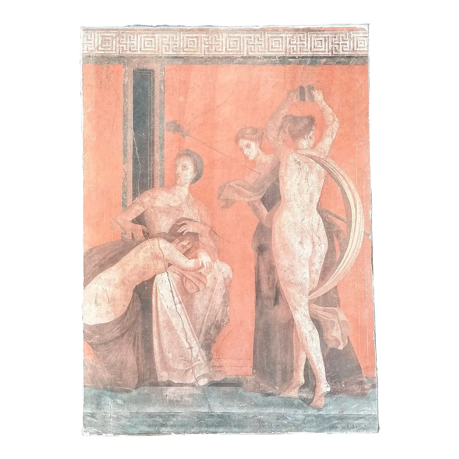 Vintage Original Greek Figural Oil on Canvas — additional photo 1