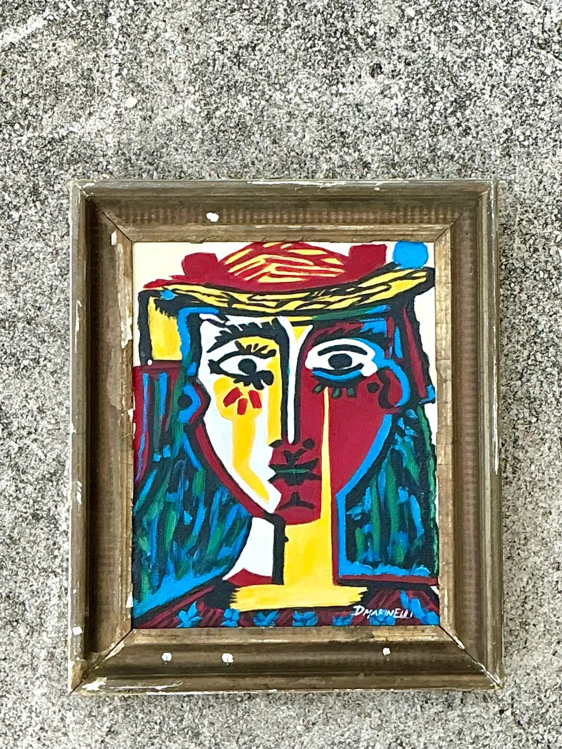 Vintage Original Homage to Picasso Oil on Canvas — additional photo 4