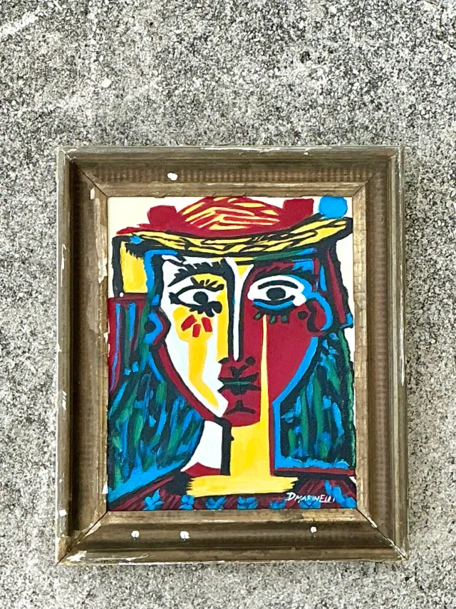 Vintage Original Homage to Picasso Oil on Canvas — additional photo 4