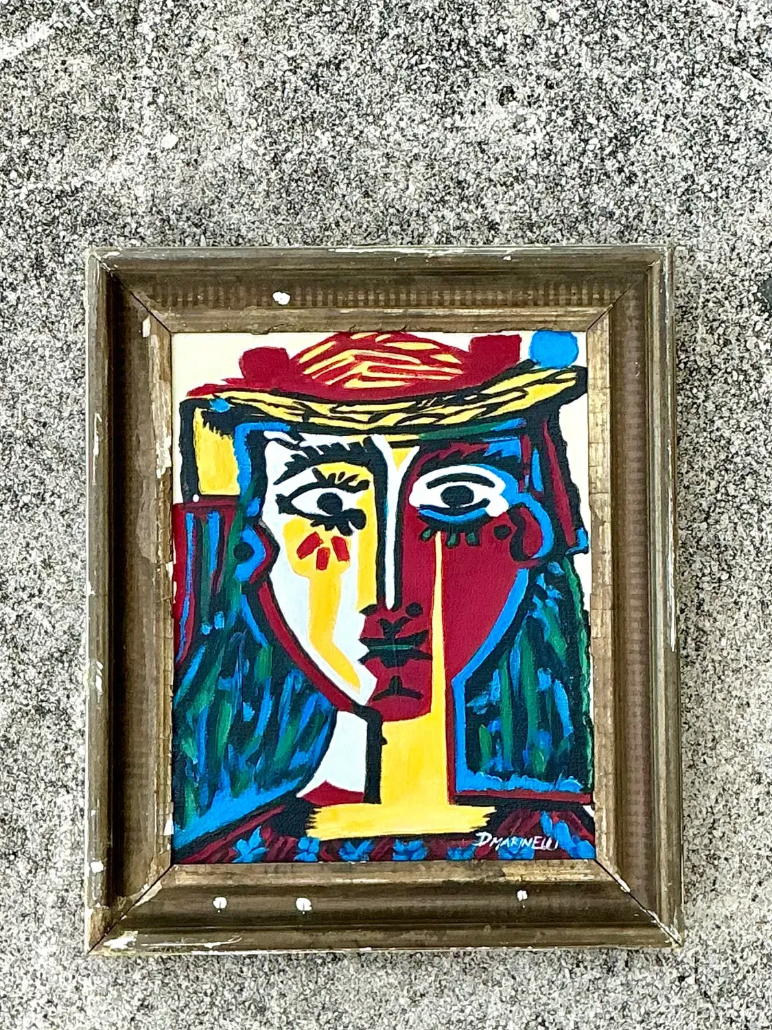 Vintage Original Homage to Picasso Oil on Canvas — additional photo 6