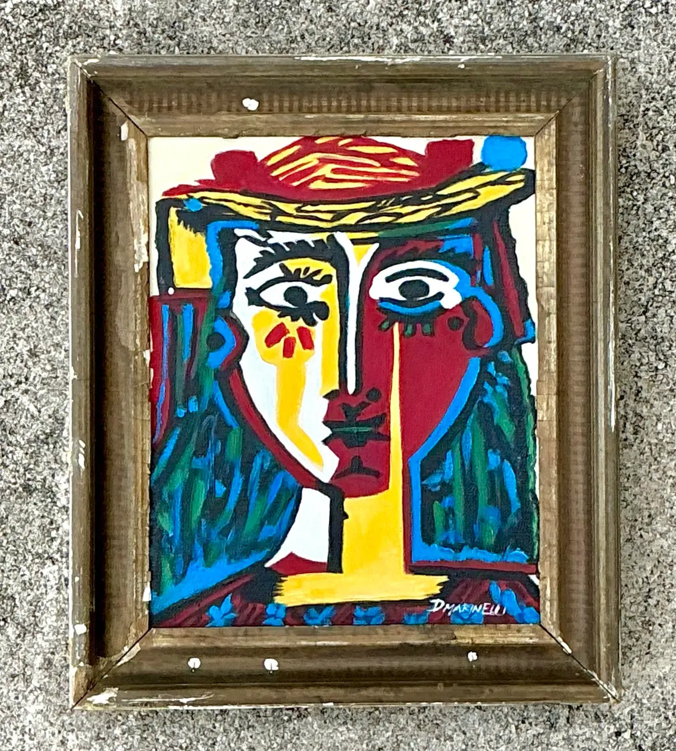 Vintage Original Homage to Picasso Oil on Canvas — additional photo 7