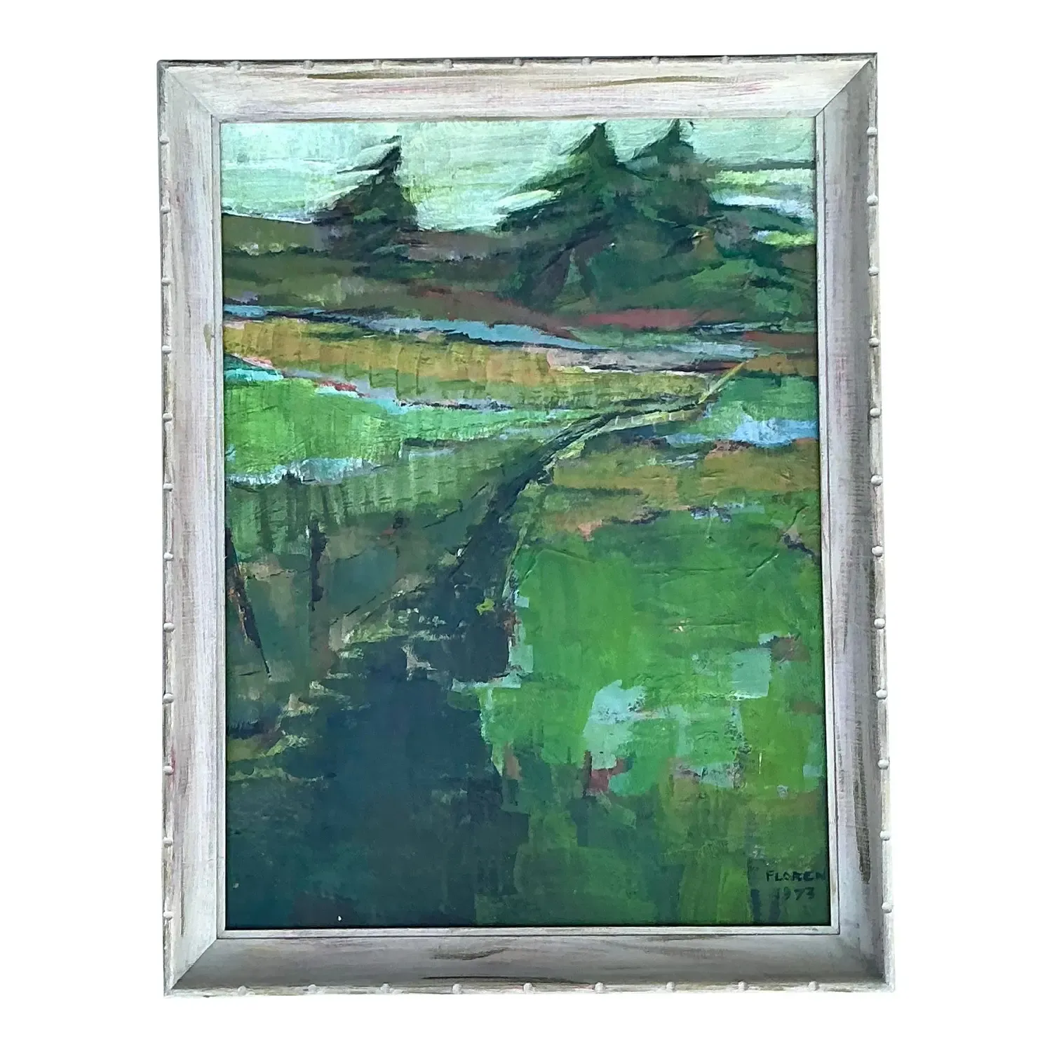 Vintage Original Landscape Oil on Canvas - Canvas, 20.75W x 26.75H — additional photo 1