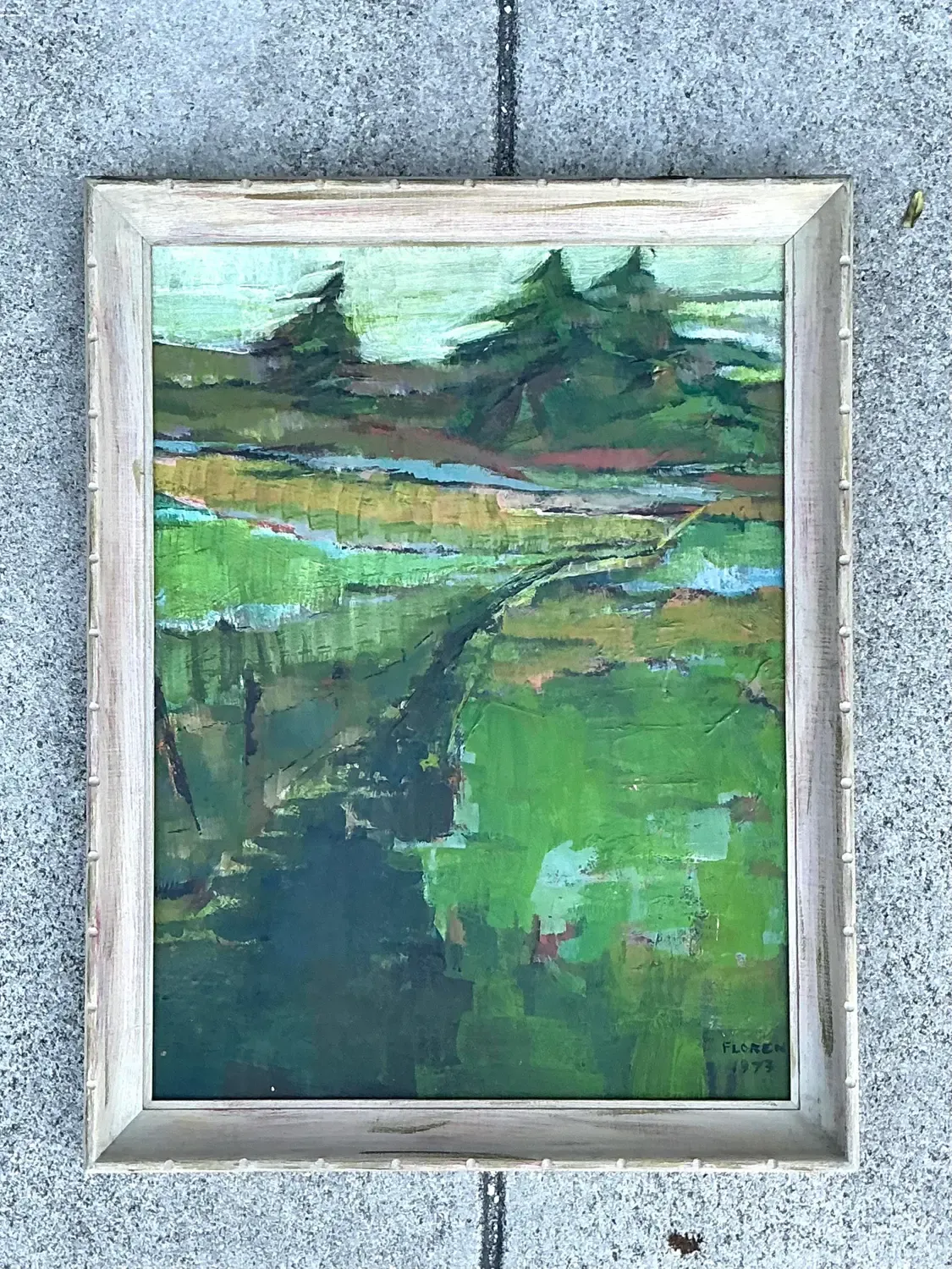 Vintage Original Landscape Oil on Canvas - Canvas, 20.75W x 26.75H — additional photo 5