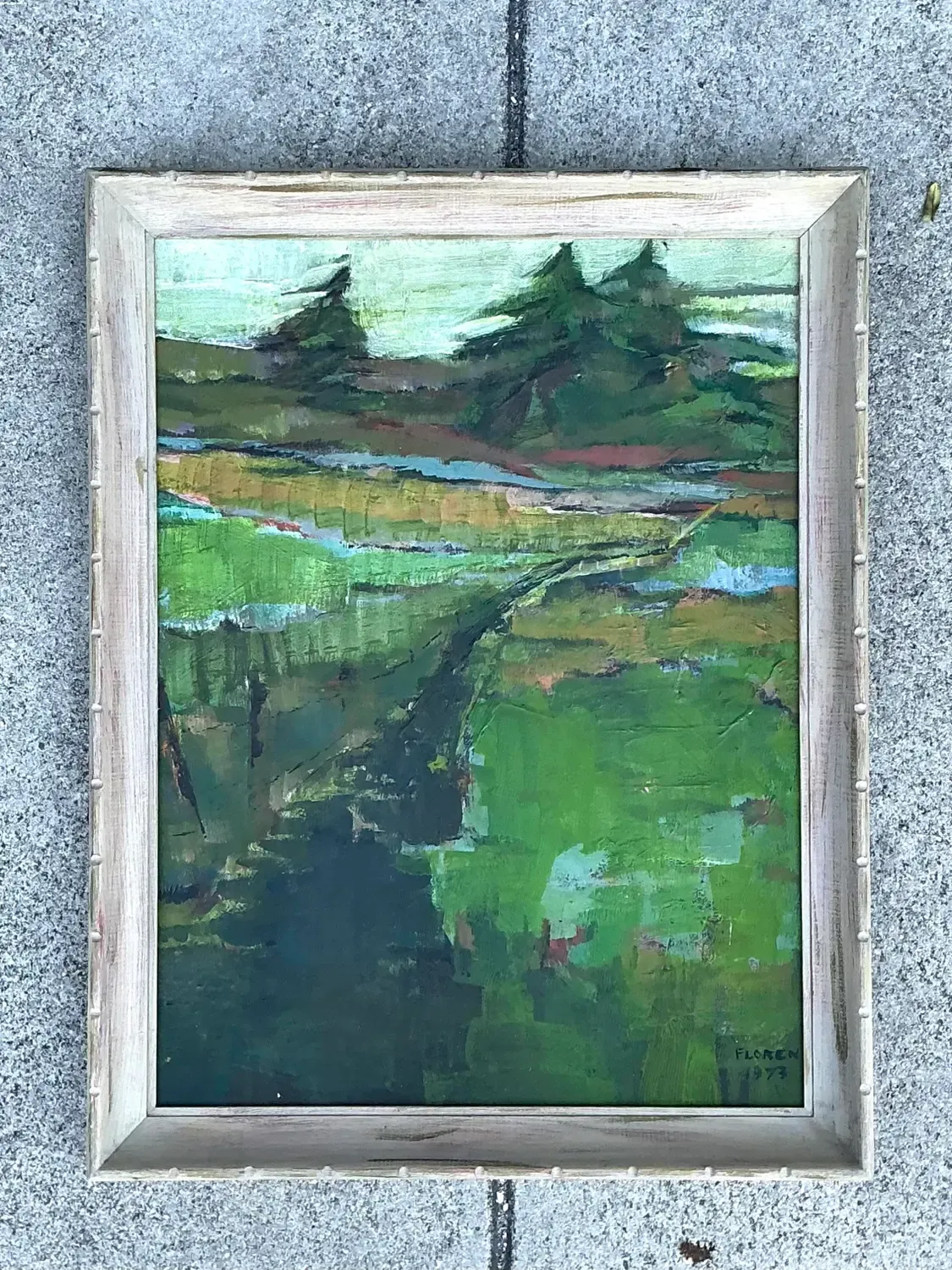 Vintage Original Landscape Oil on Canvas - Canvas, 20.75W x 26.75H — additional photo 6