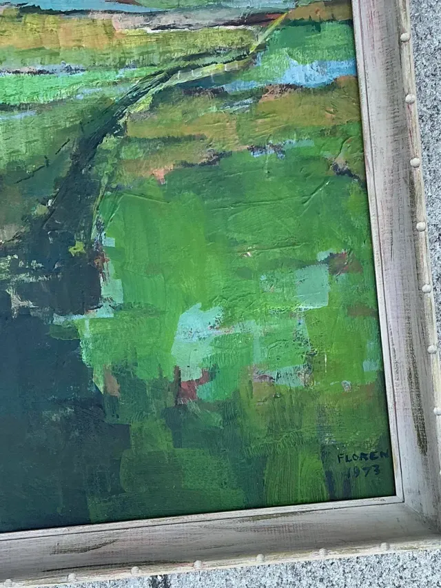Vintage Original Landscape Oil on Canvas - Canvas, 20.75W x 26.75H — additional photo 8