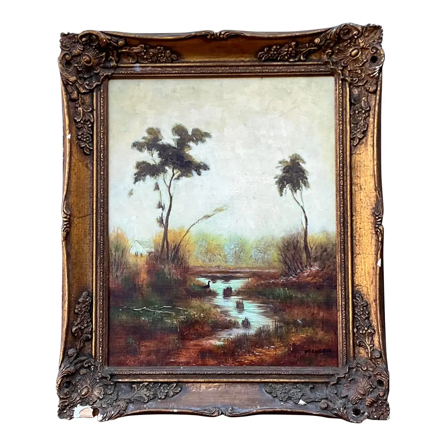Vintage Original Landscape Oil on Canvas — additional photo 1
