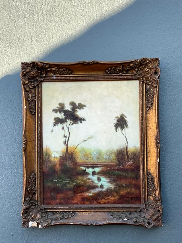 Vintage Original Landscape Oil on Canvas — additional photo 3