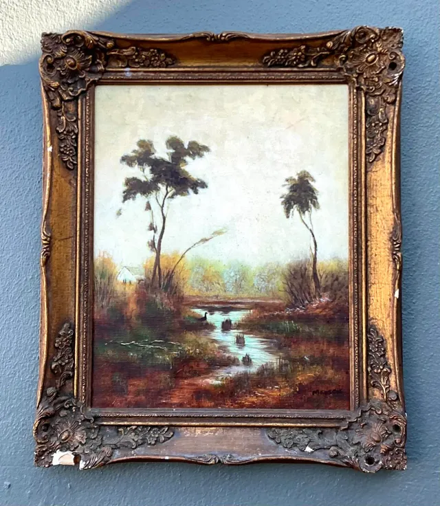Vintage Original Landscape Oil on Canvas — additional photo 4