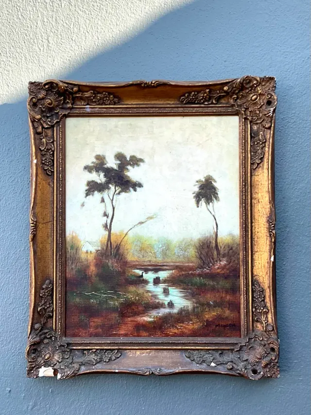 Vintage Original Landscape Oil on Canvas — additional photo 5