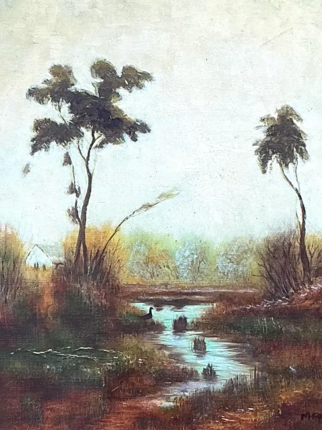 Vintage Original Landscape Oil on Canvas — additional photo 6