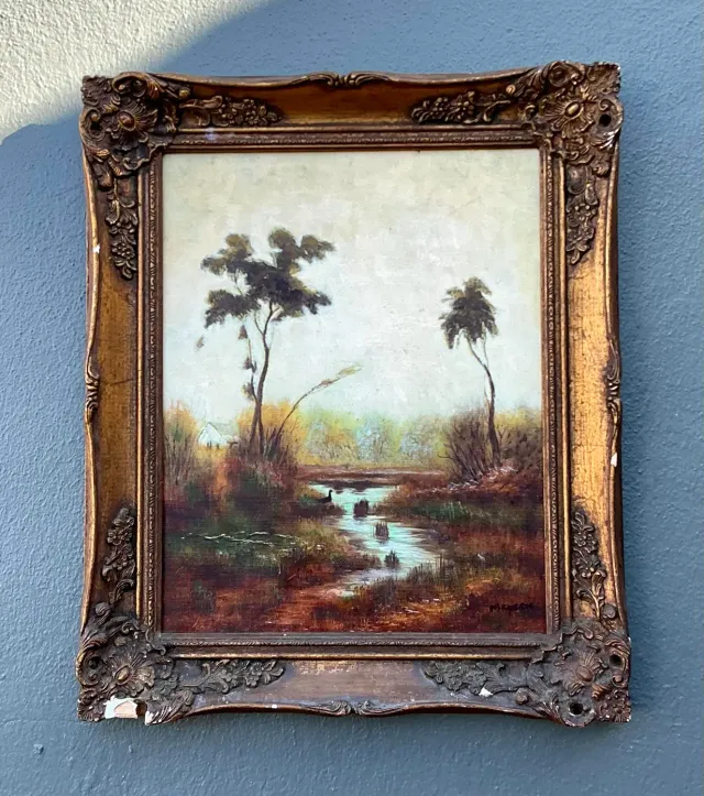 Vintage Original Landscape Oil on Canvas — additional photo 8