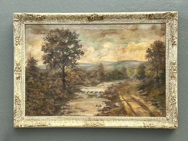 Vintage Original Landscape Oil Painting on Canvas — additional photo 2