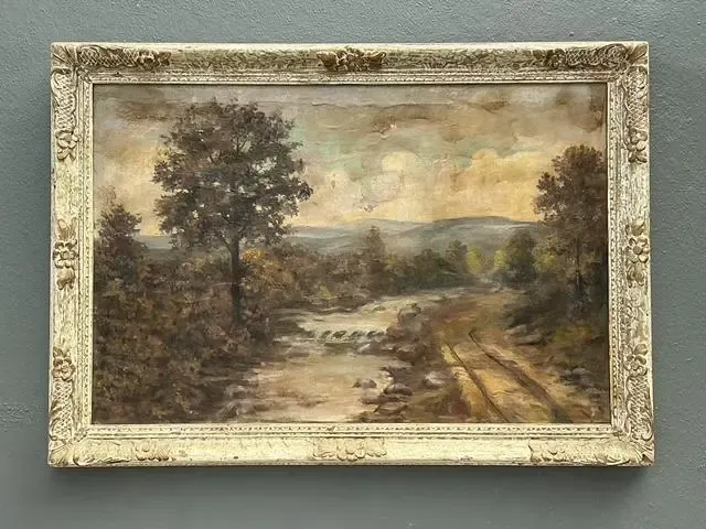 Vintage Original Landscape Oil Painting on Canvas — additional photo 3