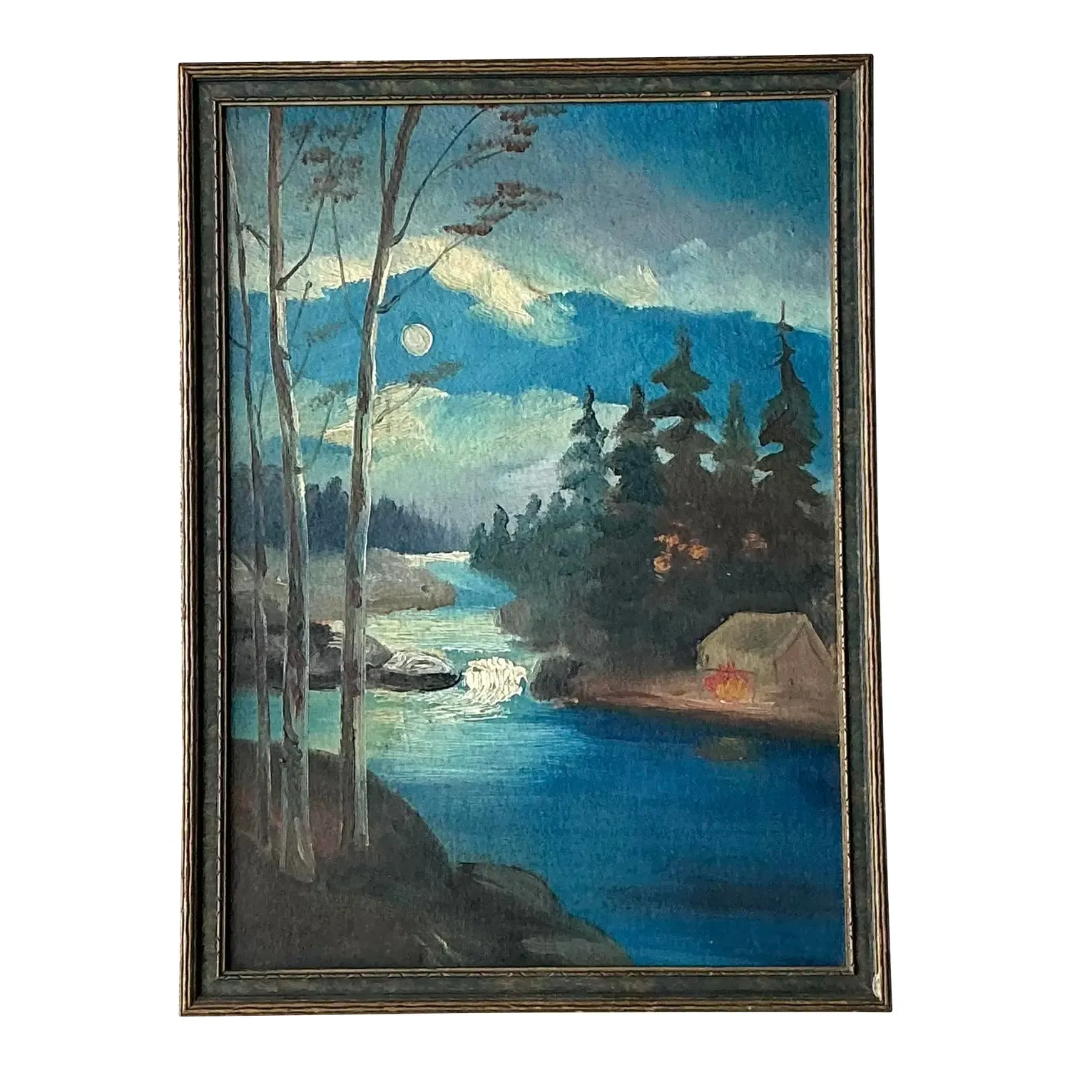 Vintage Original Landscape Watercolor on Board — additional photo 1