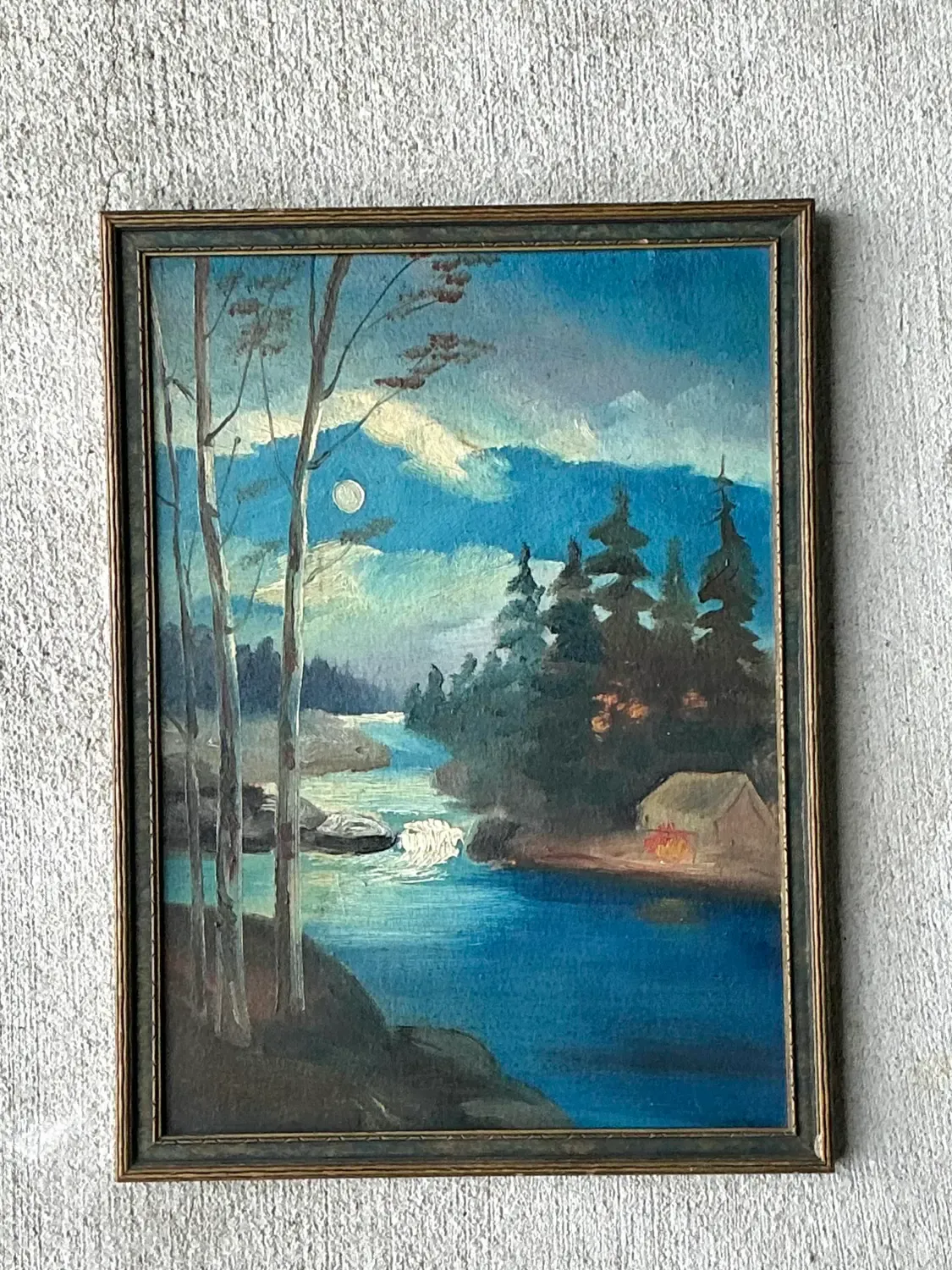 Vintage Original Landscape Watercolor on Board — additional photo 3