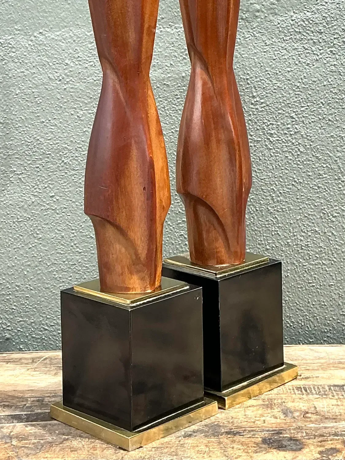 Vintage Original Laurel Lamp Company Wood Sculptural Lamps - A Pair — additional photo 6