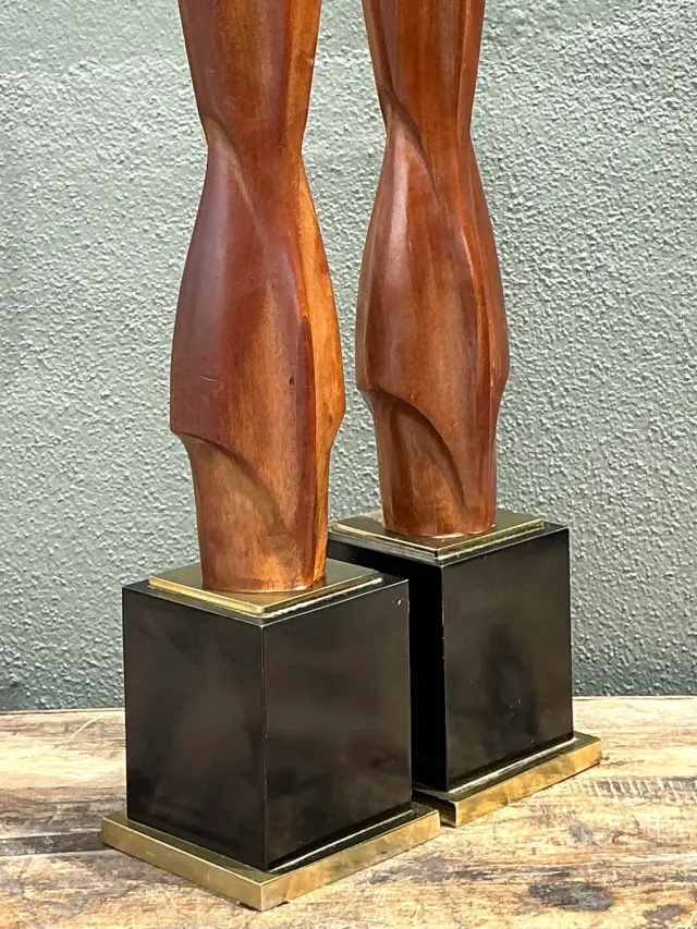 Vintage Original Laurel Lamp Company Wood Sculptural Lamps - A Pair — additional photo 6