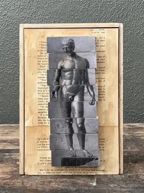 Vintage Original Mixed Media Jenga Box — additional photo 5