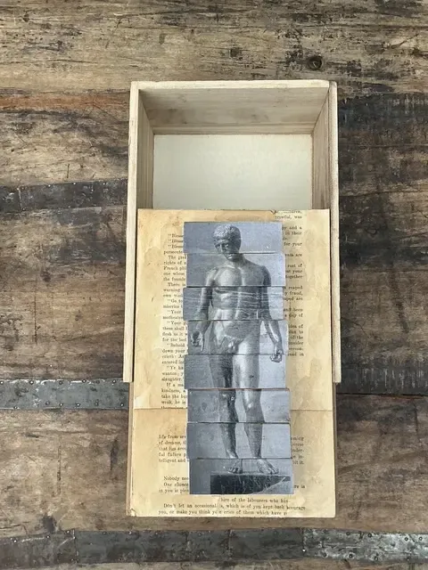 Vintage Original Mixed Media Jenga Box — additional photo 6