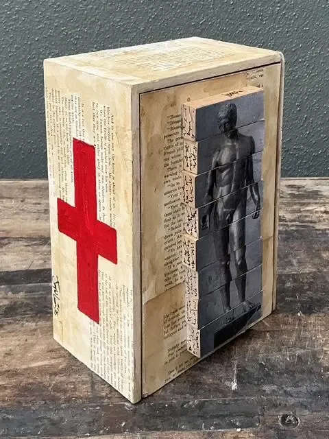 Vintage Original Mixed Media Jenga Box — additional photo 8