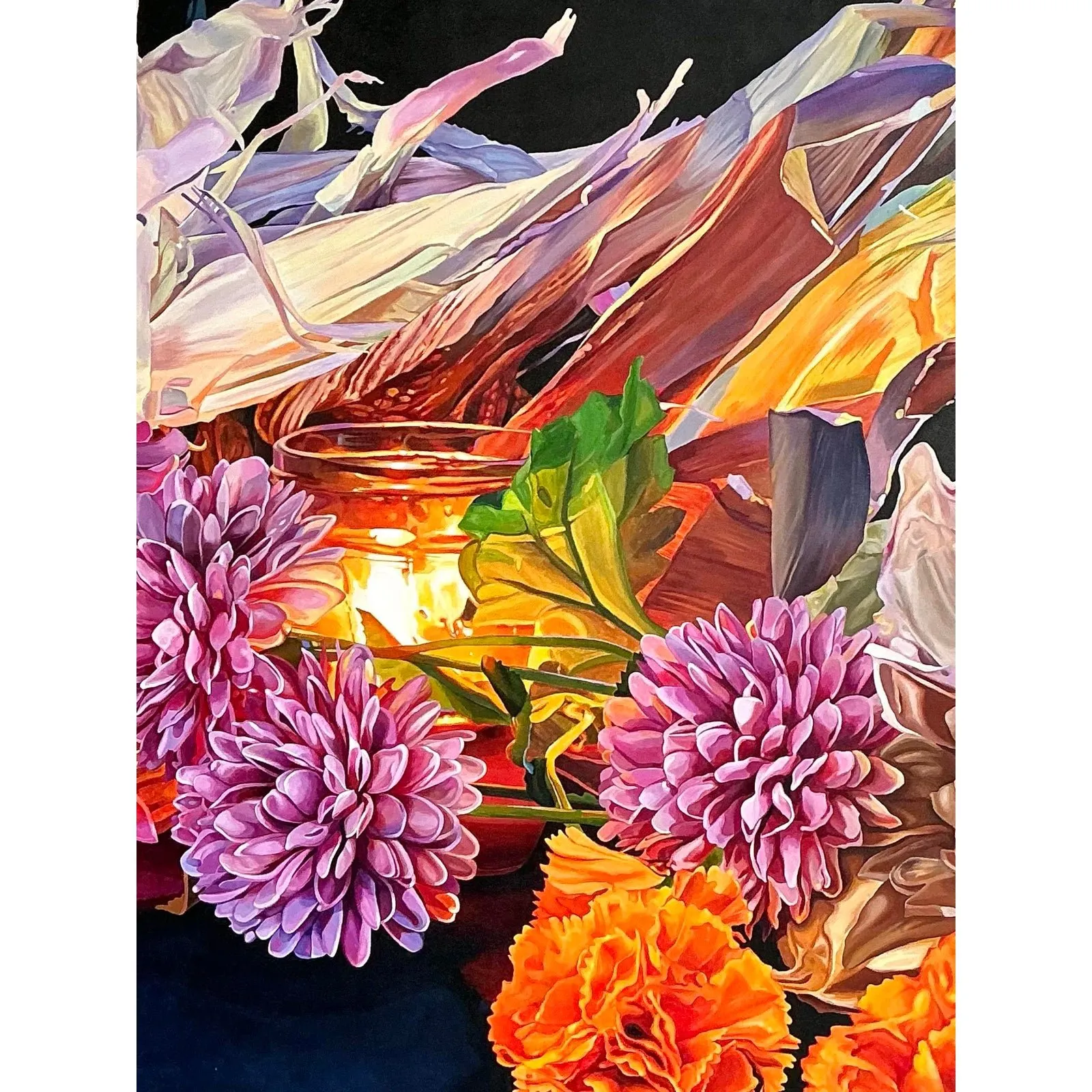 Vintage Original Monumental Still Life Oil on Canvas — additional photo 4