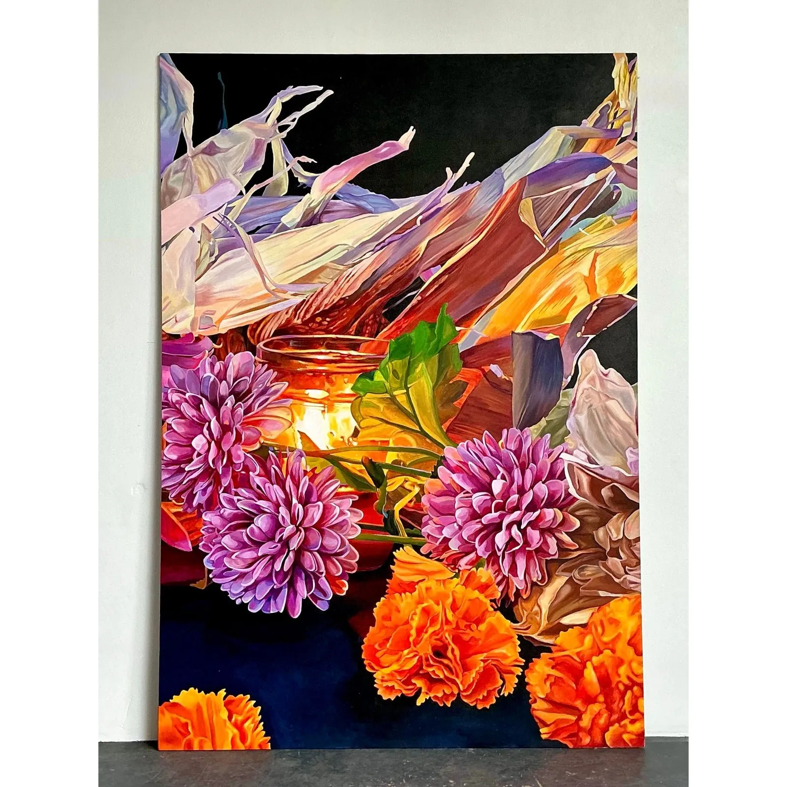 Vintage Original Monumental Still Life Oil on Canvas — additional photo 5