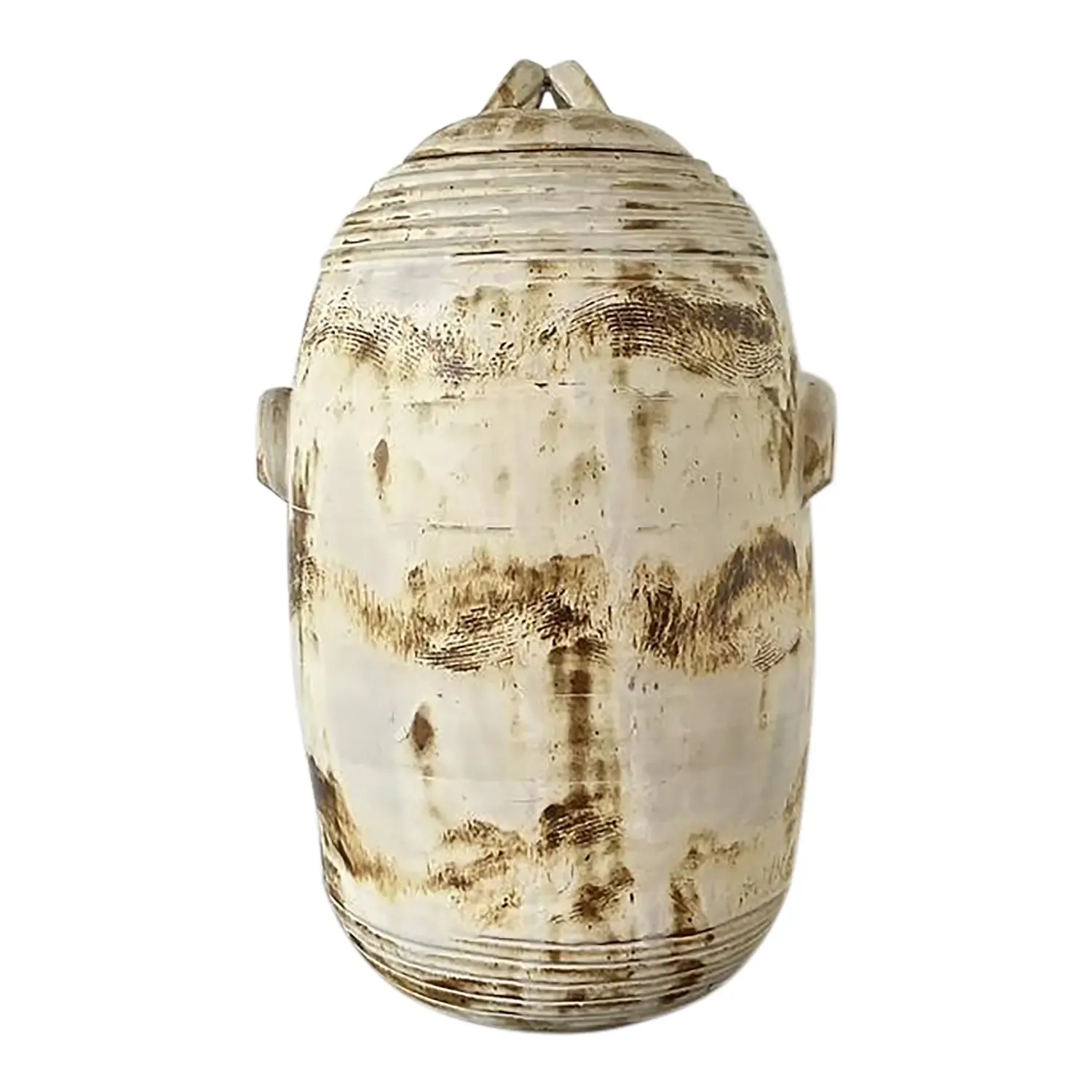 Vintage Original Monumental Studio Pottery Lidded Moonchild Vase — additional photo 1
