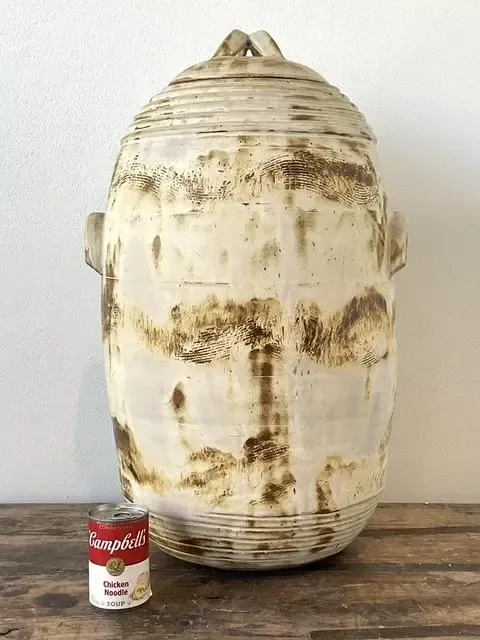 Vintage Original Monumental Studio Pottery Lidded Moonchild Vase — additional photo 3