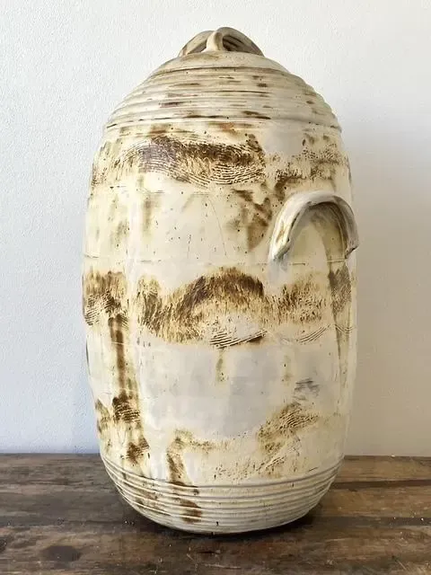 Vintage Original Monumental Studio Pottery Lidded Moonchild Vase — additional photo 4