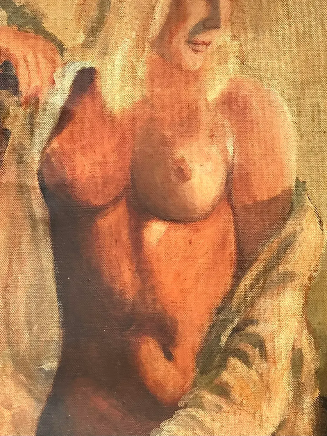 Vintage Original Nude Oil Portrait on Canvas — additional photo 6