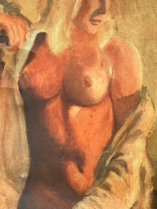 Vintage Original Nude Oil Portrait on Canvas — additional photo 6