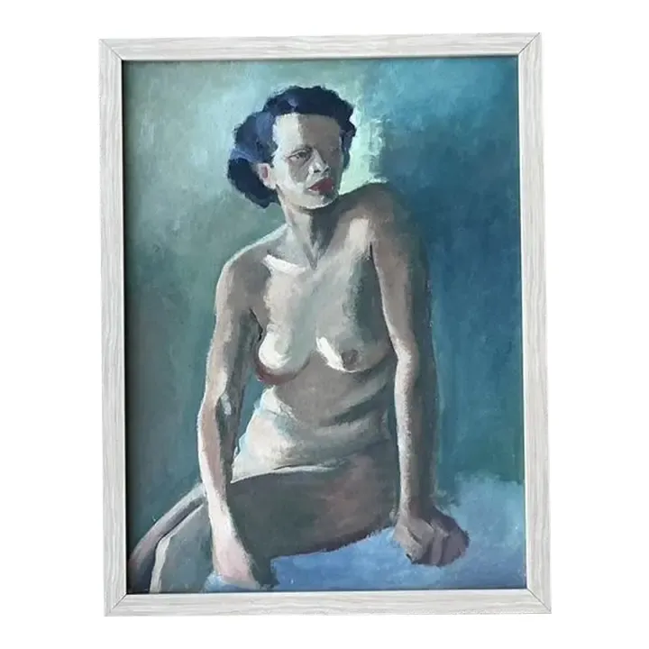 Vintage Original Nude Portrait Oil in Canvas — additional photo 1