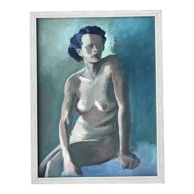 Vintage Original Nude Portrait Oil in Canvas — additional photo 1