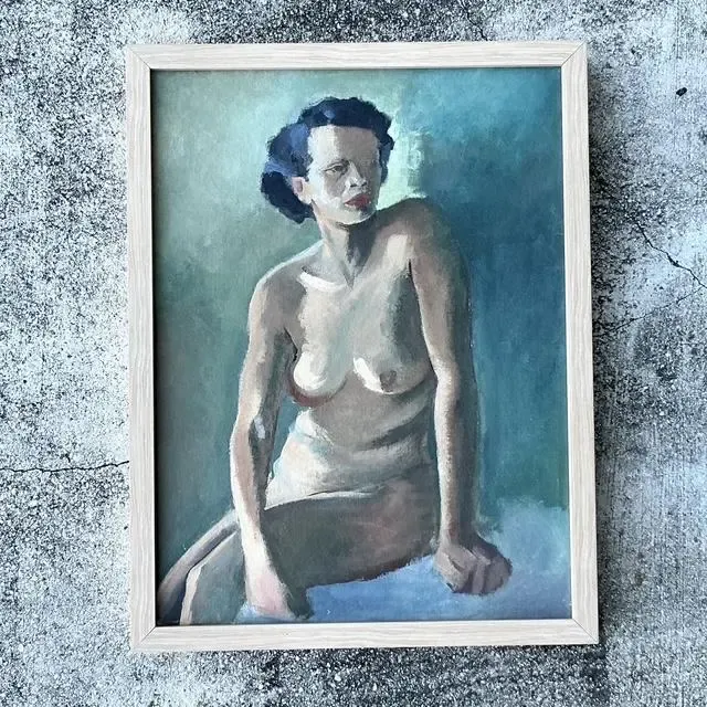 Vintage Original Nude Portrait Oil in Canvas — additional photo 2